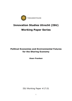 Innovation Studies Utrecht (ISU) Working Paper Series Political