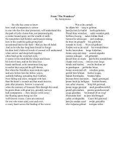 From &ldquo;The Wanderer&rdquo; By Anonymous He who has come to know