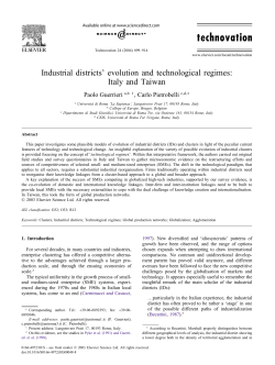 Industrial districts` evolution and technological regimes: Italy and