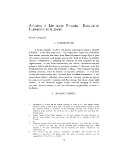 Abusing a Limitless Power: Executive Clemency in Illinois
