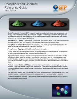 Phosphors and Chemical Reference Guide
