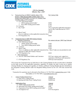 CFE Fee Schedule