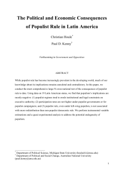 The Political and Economic Consequences of Populist Rule in Latin