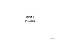 GRADE 6 SYLLABUS