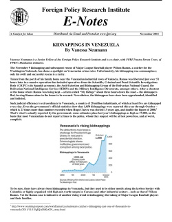 KIDNAPPINGS IN VENEZUELA By Vanessa Neumann