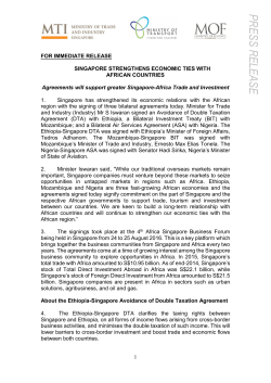 Press Release on Singapore Strengthening Economic Ties