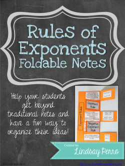 Rules of Exponents - Paulding County Schools