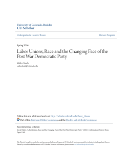 Labor Unions, Race and the Changing Face of the