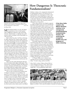 How Dangerous is Theocratic Fundamentalism?