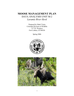 MOOSE MANAGEMENT PLAN - Colorado Parks and Wildlife