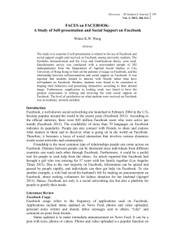 A Study of Self-presentation and Social Support on Facebook