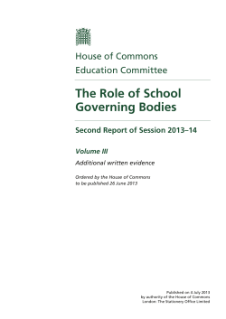 The Role of School Governing Bodies