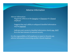 Adverse Information Reporting March 2014
