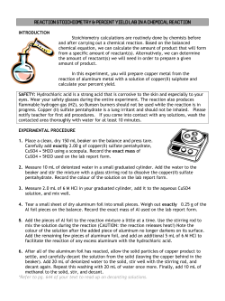 Percent Yield Lab