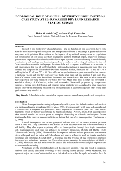ECOLOGICAL ROLE OF ANIMAL DIVERSITY IN SOIL SYSTEM (A