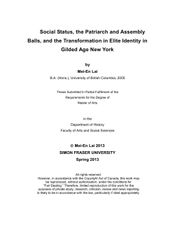 Social status, the Patriarch and Assembly Balls, and the