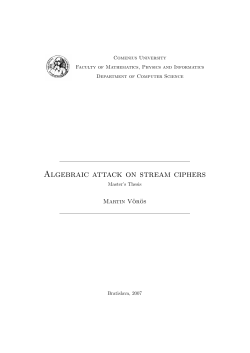 Algebraic attack on stream ciphers