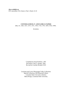conner (lemuel p.) family papers - LSU Libraries