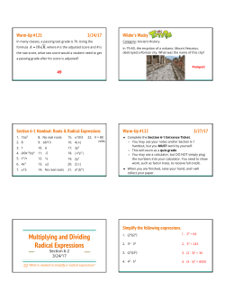 Multiplying and Dividing Radical Expressions