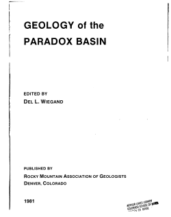 GEOLOGY of the PARADOX BASIN