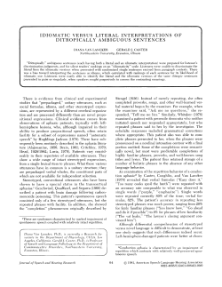 idiomatic versus literal interpretations ditropically