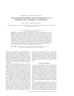 Lethal and Sublethal Effects of Rice Polishing