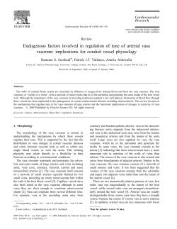 Endogenous factors involved in regulation of tone of arterial vasa