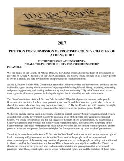 A Charter for the County of Athens, Ohio