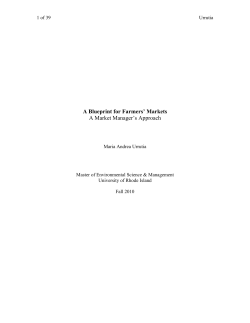 A Blueprint for Farmers` Markets A Market Manager`s