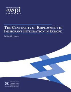 The Centrality of Employment in Immigrant Integration in Europe