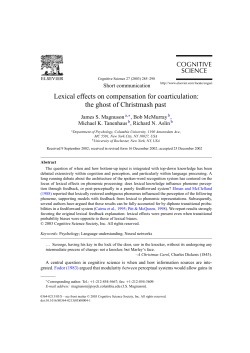 Lexical effects on compensation for coarticulation