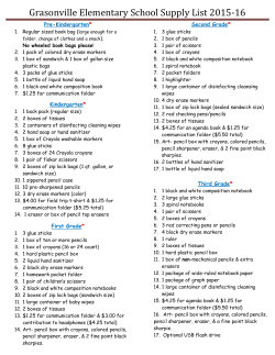 2015-16 Supply List