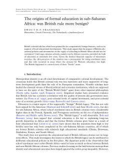 The origins of formal education in sub
