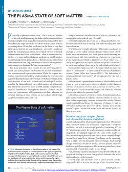 The Plasma State of Soft Matter