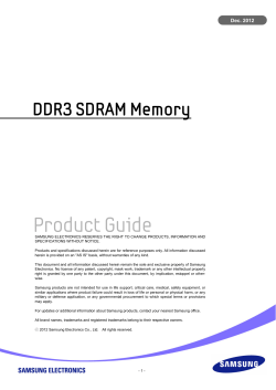 DDR3 Product Guide