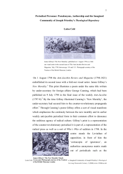 Periodical Personae: Pseudonyms, Authorship and the Imagined