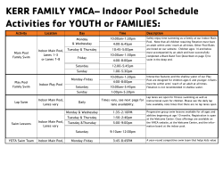 Spring/Summer 2014 Pool Schedule
