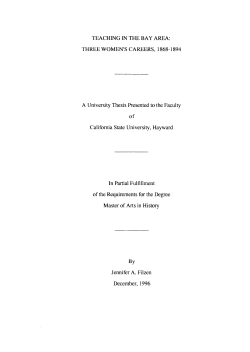 TEACHING IN THE BAY AREA: THREE WOMEN`S