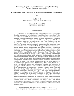 Patronage, Reputation, and Common Agency