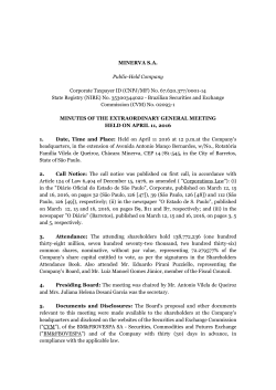 Minutes of Extraordinary Shareholder&acute;s Meeting