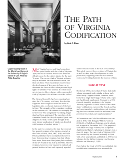 The Path of Virginia Codification