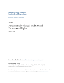 Fundamentally Flawed: Tradition and Fundamental Rights