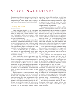 Slave Narrative Readings