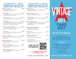 Takeout Menu - Vintage @ 501