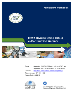 FHWA Division Office EDC-3 e-Construction Webinar