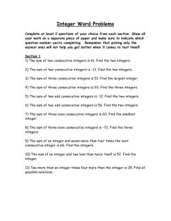 Integer Word Problems
