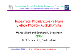 RADIATION PROTECTION AT HIGH ENERGY PROTON - INFN-LNL