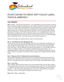 8 days safari to great rift valley lakes, tsavo