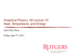 Heat, Temperature, and Energy