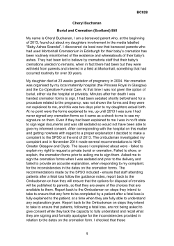 BC028 1 Cheryl Buchanan Burial and Cremation (Scotland) Bill My